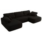 Narożnik CUBO U -  czarny, boucle