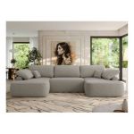 Narożnik CUBO U -  jasnoszary, boucle