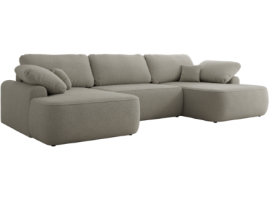 Narożnik CUBO U -  jasnoszary, boucle