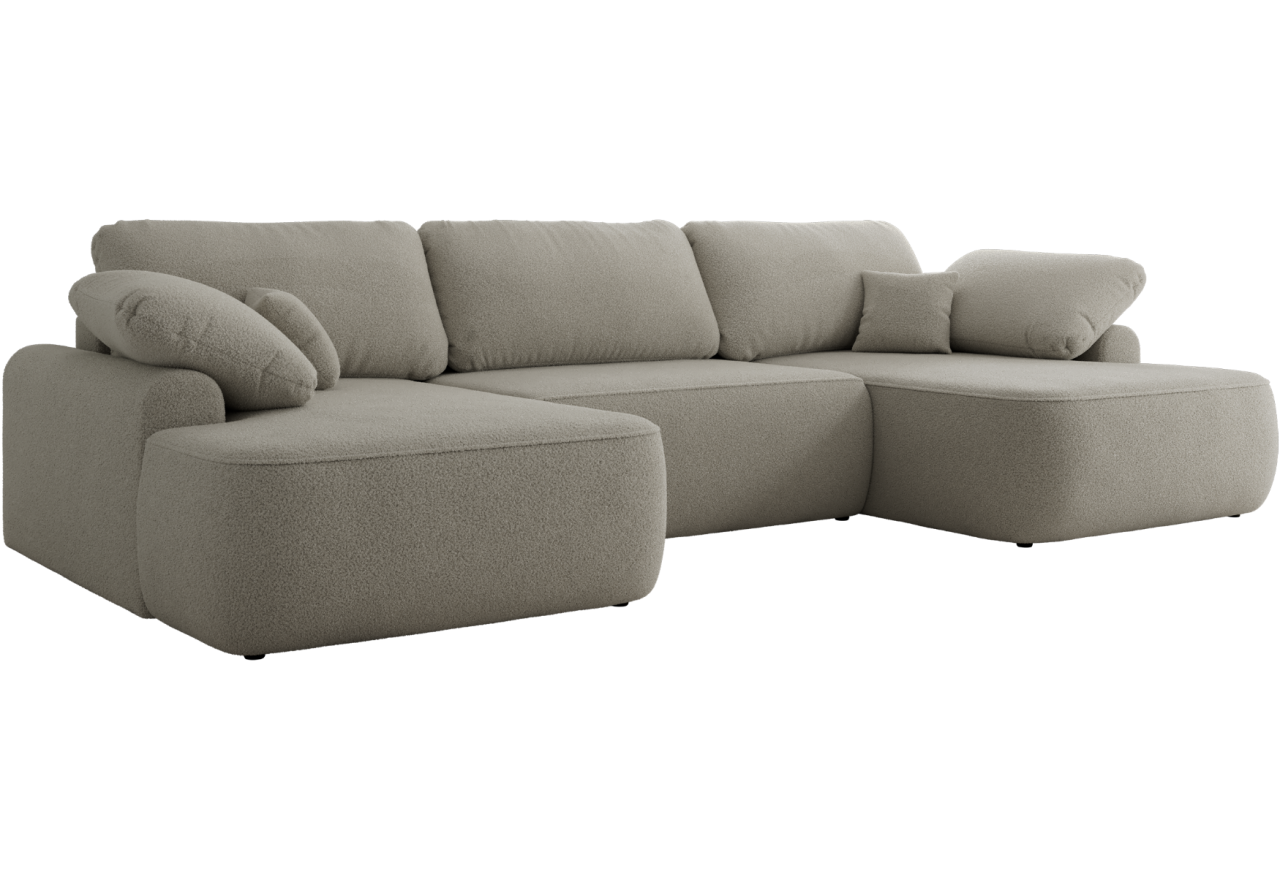 Narożnik CUBO U -  jasnoszary, boucle