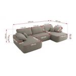 Narożnik CUBO U -  jasnoszary, boucle