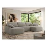 Narożnik CUBO U -  jasnoszary, boucle