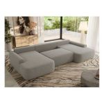 Narożnik CUBO U -  jasnoszary, boucle