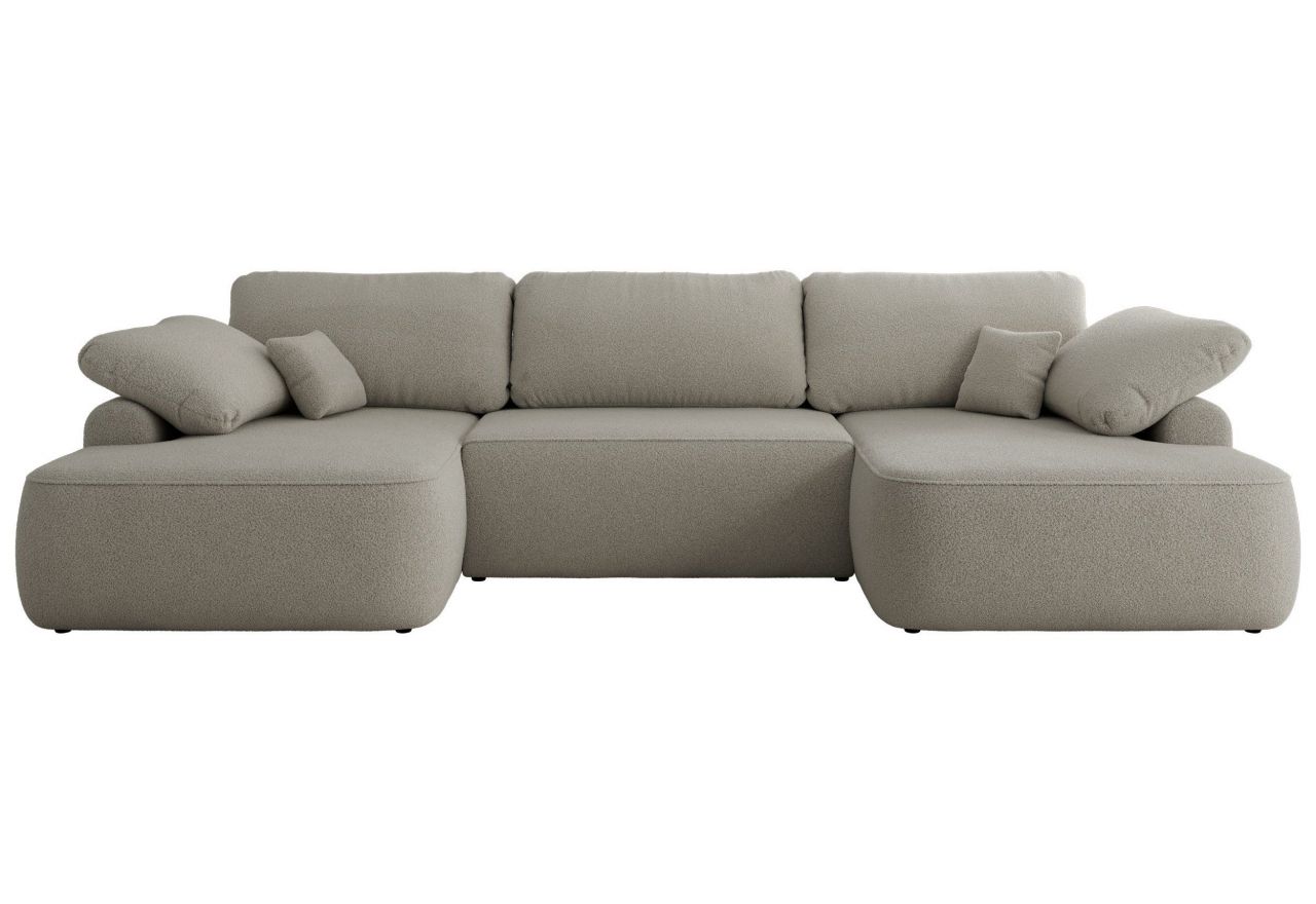 Narożnik CUBO U -  jasnoszary, boucle