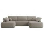 Narożnik CUBO U -  jasnoszary, boucle