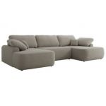 Narożnik CUBO U -  jasnoszary, boucle