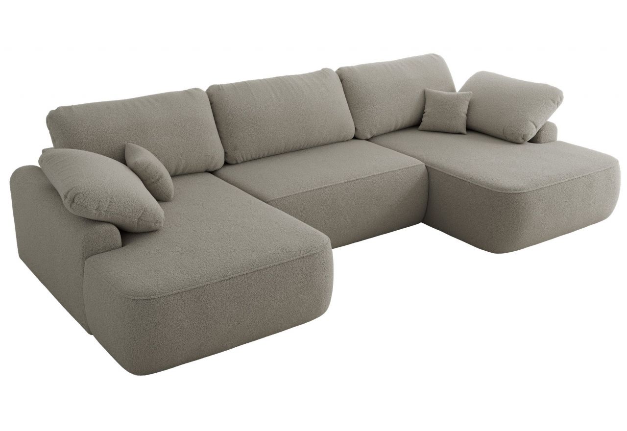 Narożnik CUBO U -  jasnoszary, boucle