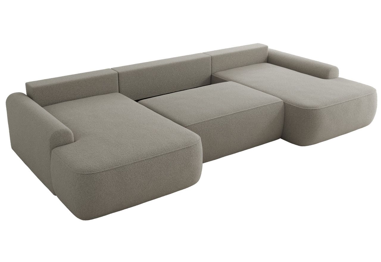 Narożnik CUBO U -  jasnoszary, boucle