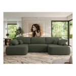 Narożnik CUBO U -  ciemnozielony, boucle