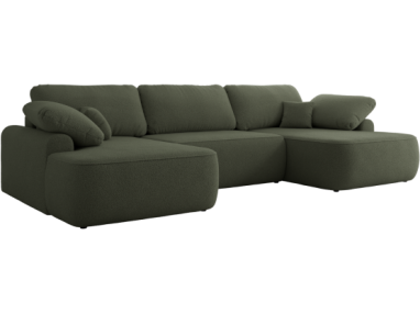 Narożnik CUBO U -  ciemnozielony, boucle