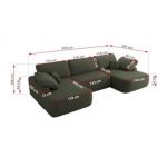 Narożnik CUBO U -  ciemnozielony, boucle