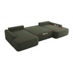 Narożnik CUBO U -  ciemnozielony, boucle