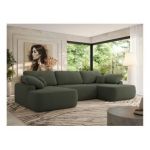 Narożnik CUBO U -  ciemnozielony, boucle