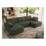 Narożnik CUBO U -  ciemnozielony, boucle