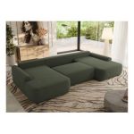 Narożnik CUBO U -  ciemnozielony, boucle