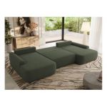 Narożnik CUBO U -  ciemnozielony, boucle