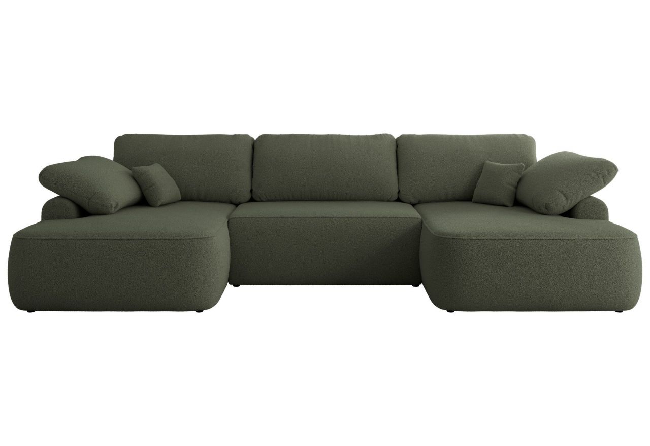 Narożnik CUBO U -  ciemnozielony, boucle