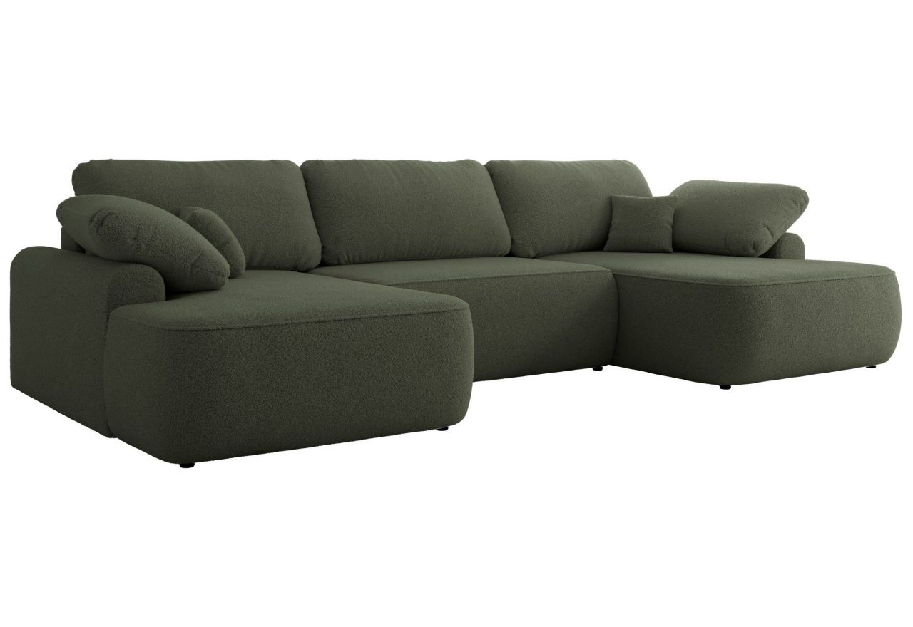 Narożnik CUBO U -  ciemnozielony, boucle