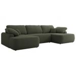 Narożnik CUBO U -  ciemnozielony, boucle