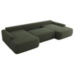 Narożnik CUBO U -  ciemnozielony, boucle