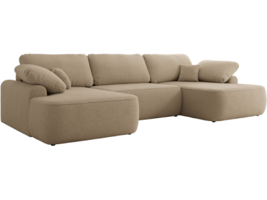 Narożnik CUBO U -  jasnobrązowy, boucle