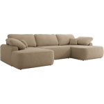 Narożnik CUBO U -  jasnobrązowy, boucle