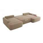 Narożnik CUBO U -  jasnobrązowy, boucle