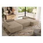 Narożnik CUBO U -  jasnobrązowy, boucle