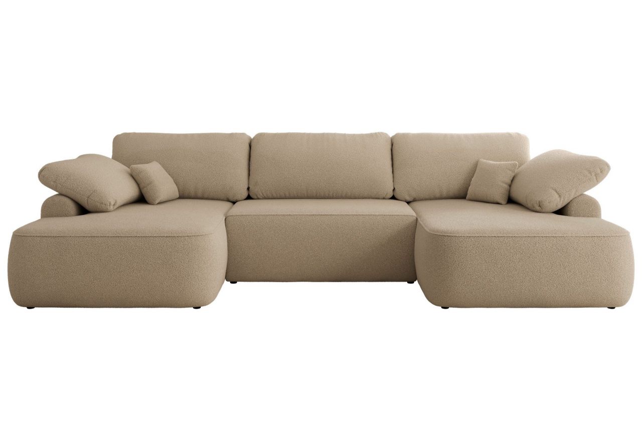 Narożnik CUBO U -  jasnobrązowy, boucle