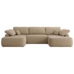 Narożnik CUBO U -  jasnobrązowy, boucle