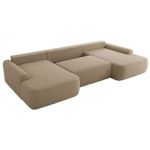 Narożnik CUBO U -  jasnobrązowy, boucle