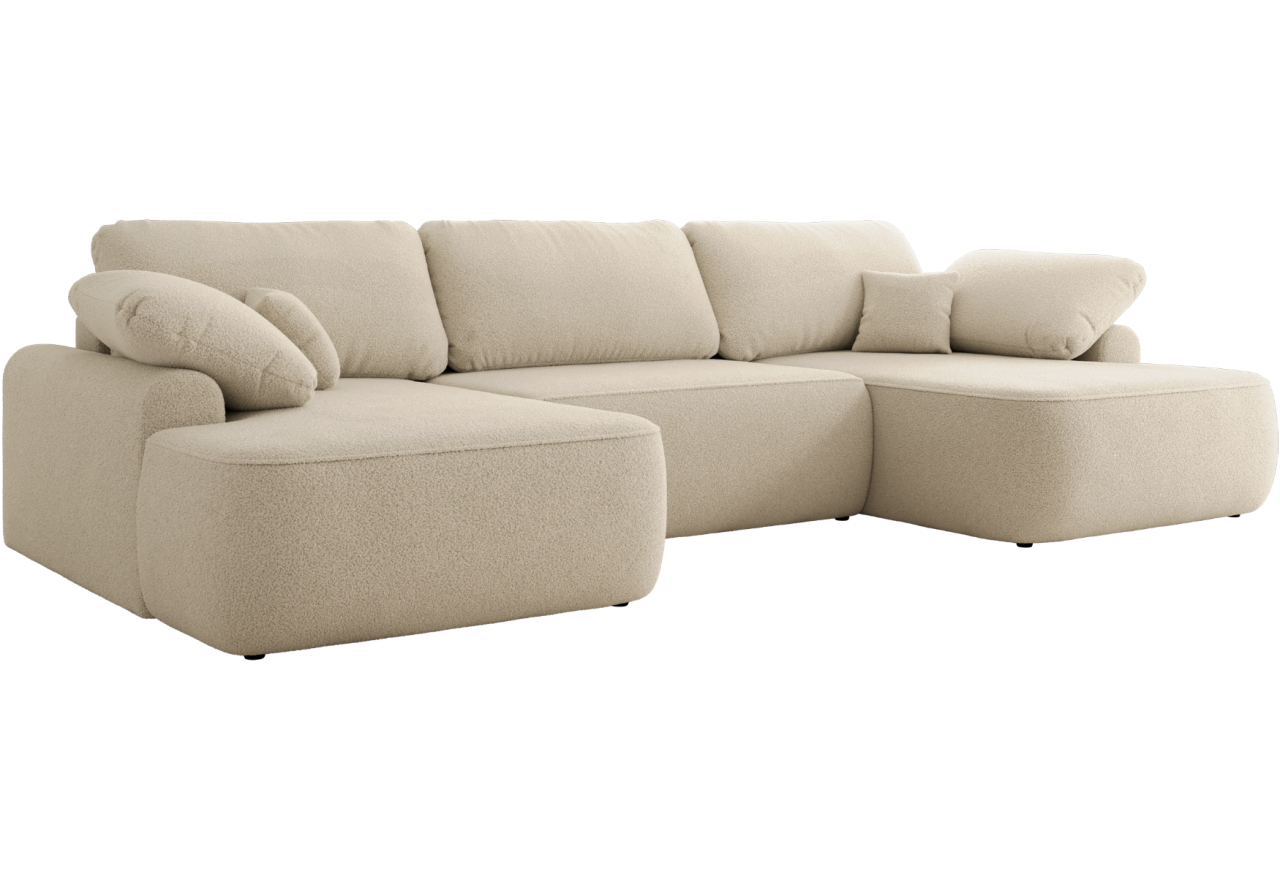 Narożnik CUBO U -  beżowy, boucle