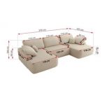 Narożnik CUBO U -  beżowy, boucle