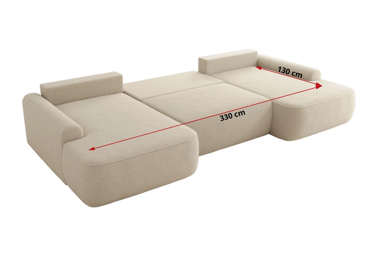 Narożnik CUBO U -  beżowy, boucle