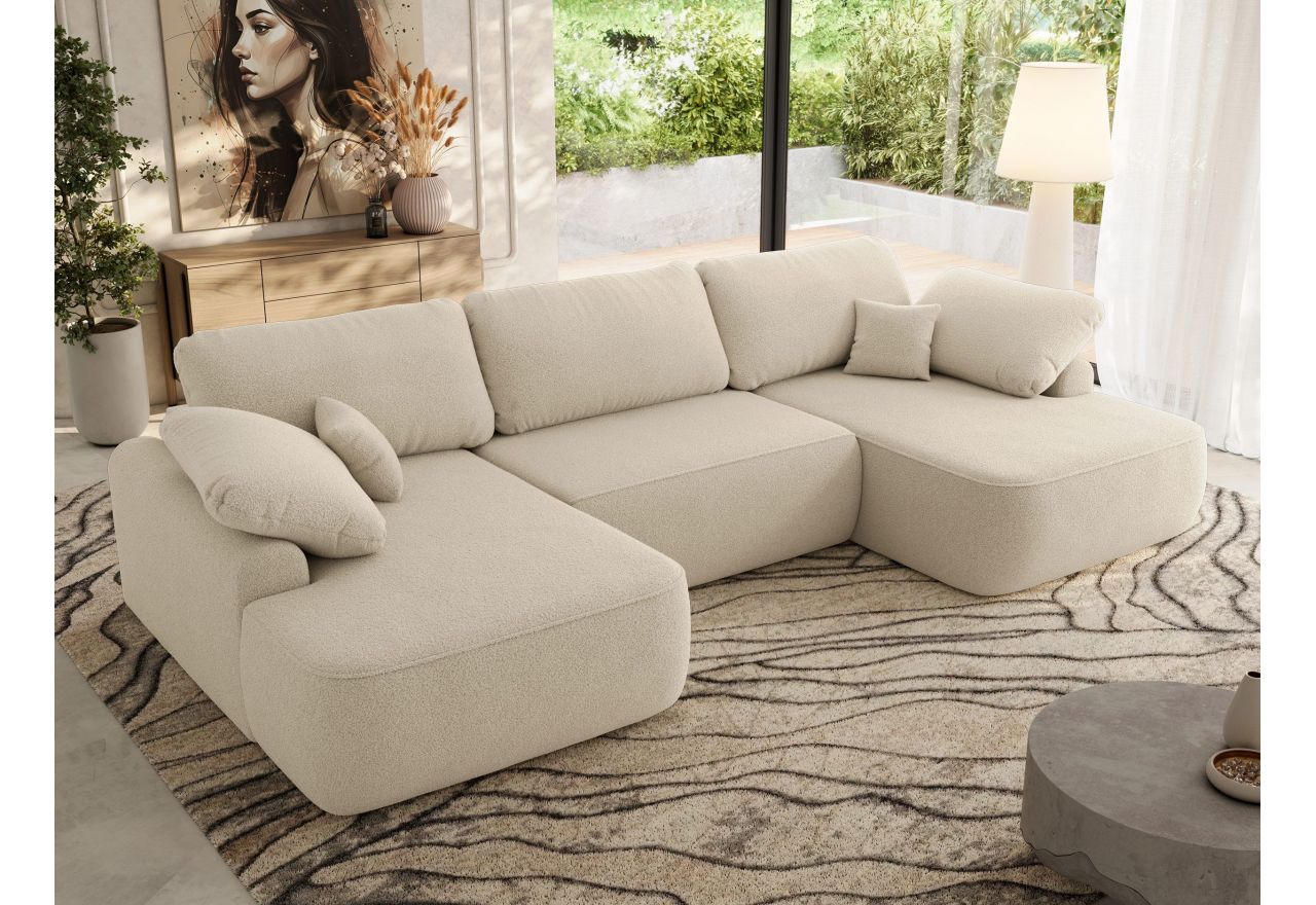 Narożnik CUBO U -  beżowy, boucle