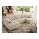 Narożnik CUBO U -  beżowy, boucle