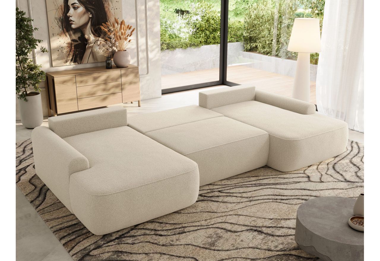 Narożnik CUBO U -  beżowy, boucle