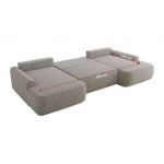 Narożnik CUBO U -  jasnoszary, struktura