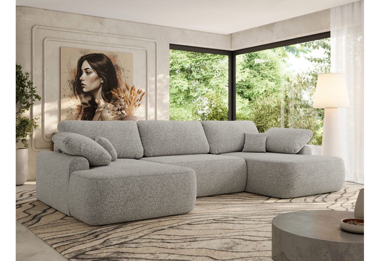 Narożnik CUBO U -  jasnoszary, struktura