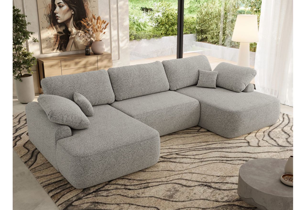 Narożnik CUBO U -  jasnoszary, struktura