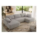 Narożnik CUBO U -  jasnoszary, struktura