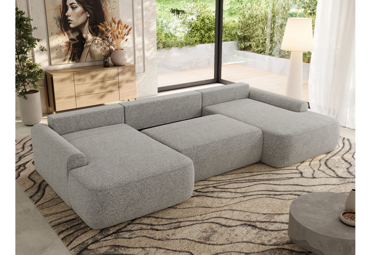 Narożnik CUBO U -  jasnoszary, struktura