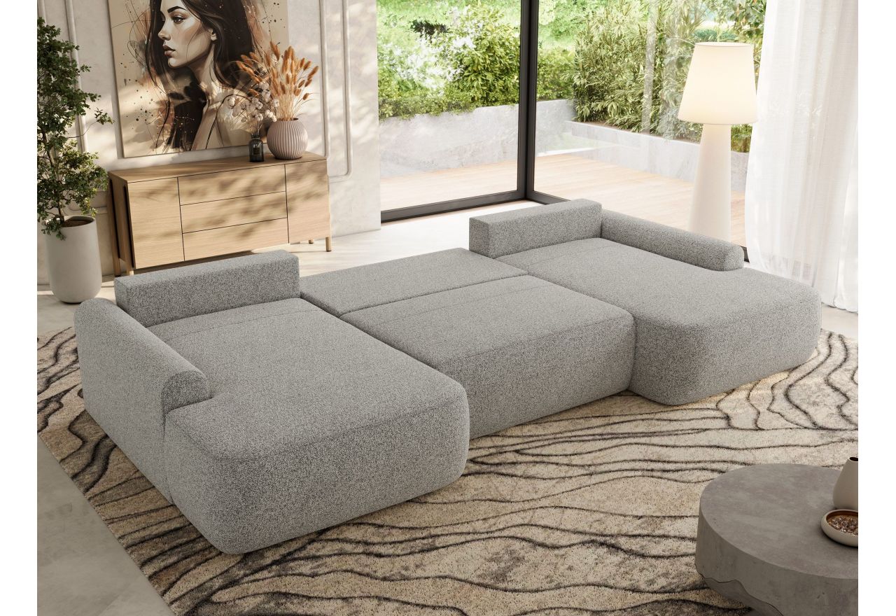 Narożnik CUBO U -  jasnoszary, struktura