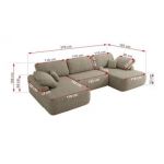 Narożnik CUBO U -  ciemnobeżowy, struktura