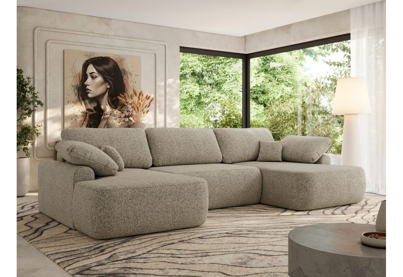 Narożnik CUBO U -  ciemnobeżowy, struktura