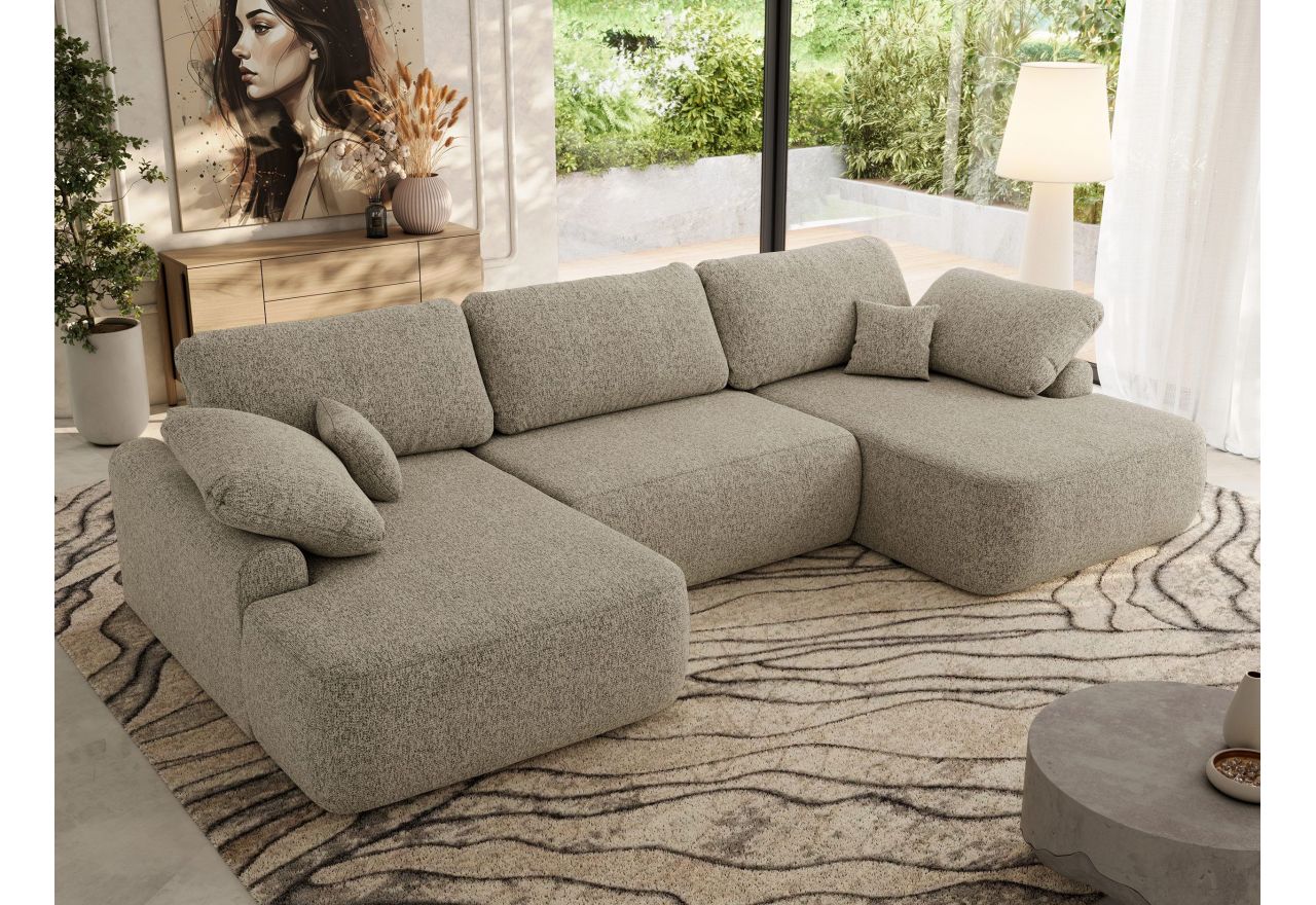 Narożnik CUBO U -  ciemnobeżowy, struktura