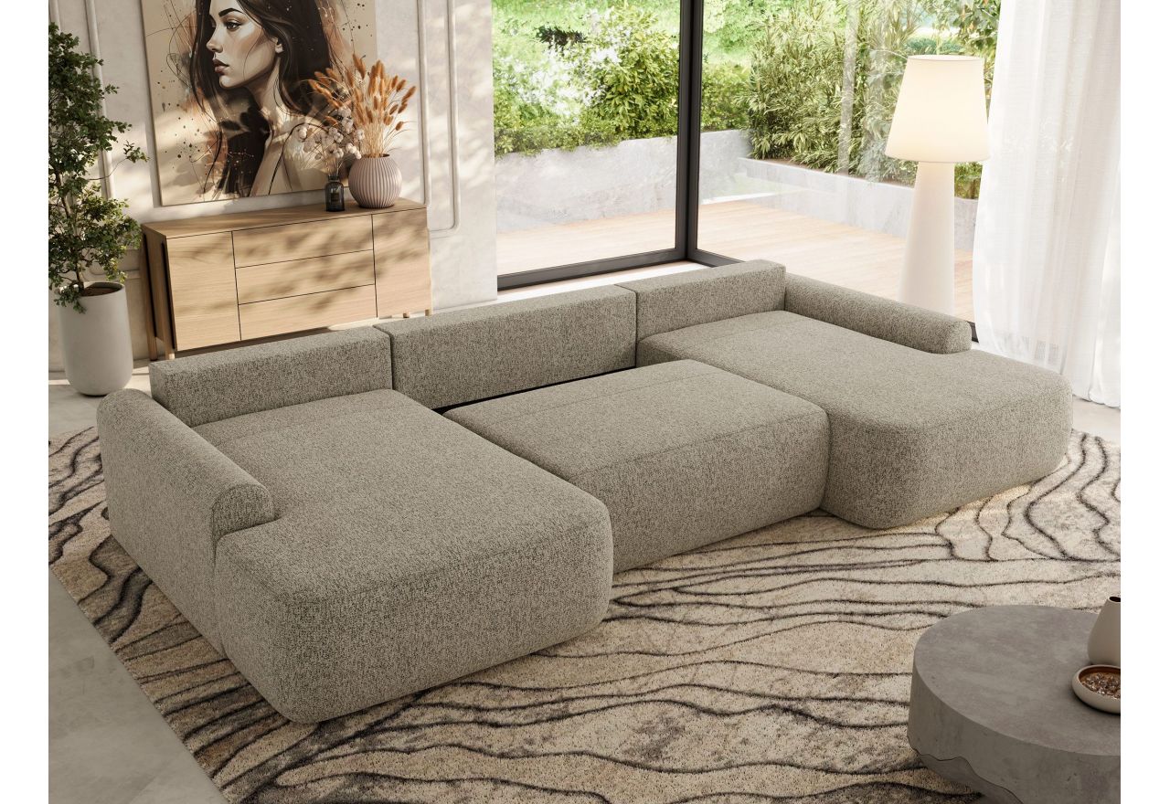 Narożnik CUBO U -  ciemnobeżowy, struktura