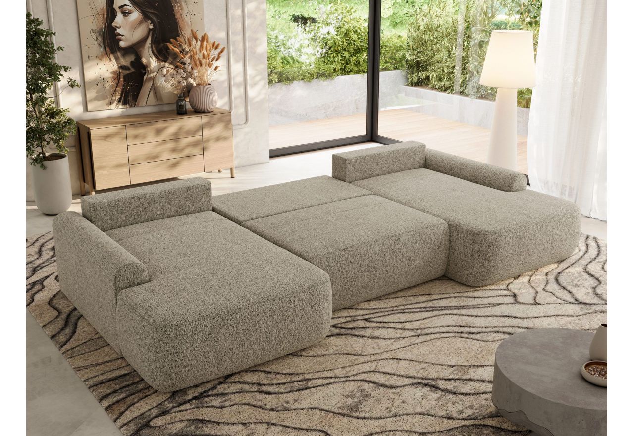 Narożnik CUBO U -  ciemnobeżowy, struktura