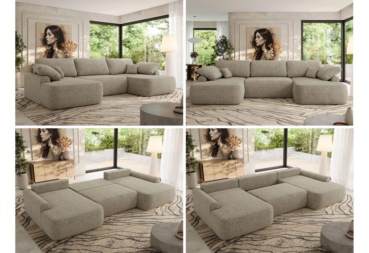 Narożnik CUBO U -  ciemnobeżowy, struktura