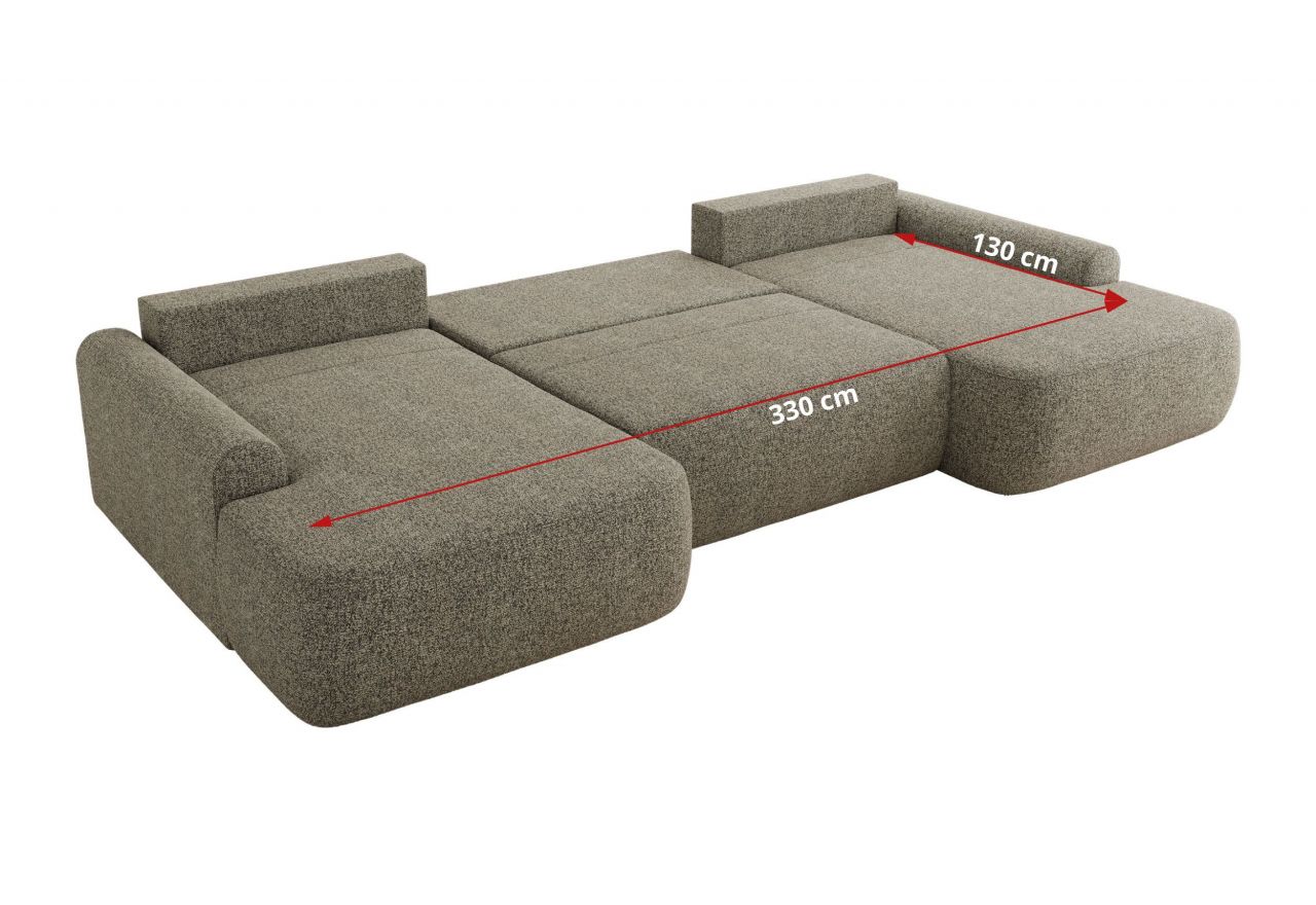 Narożnik CUBO U -  szary, struktura